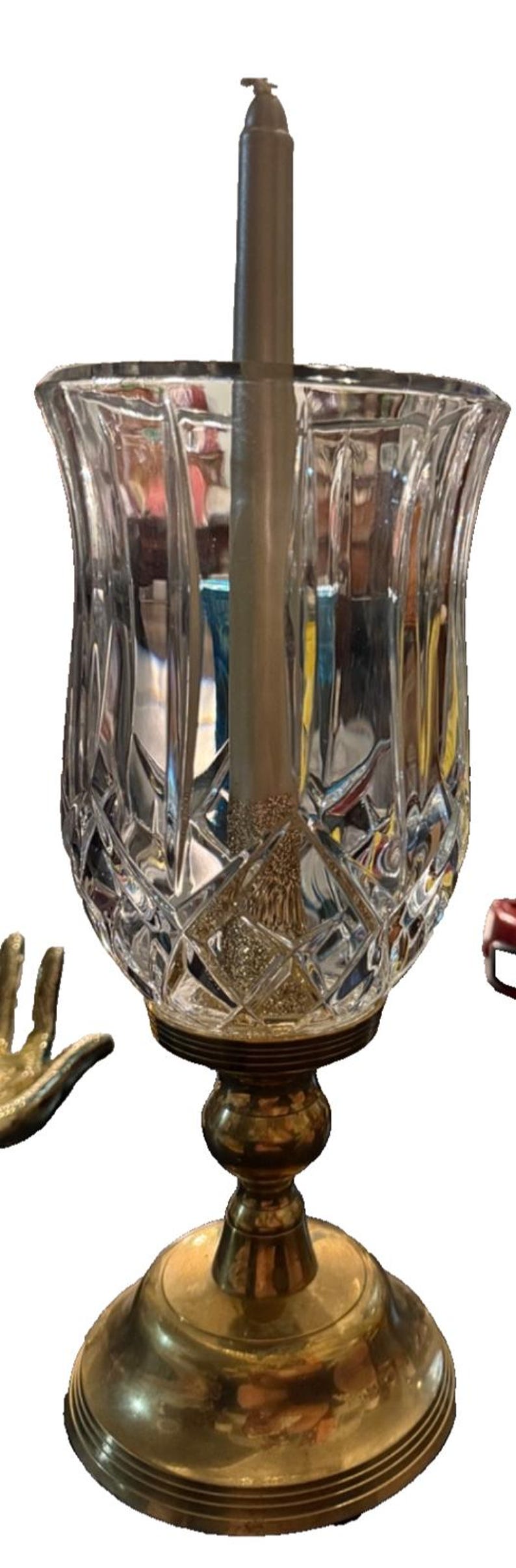 Waterford Crystal Lismore Hurricane Candle Holder, Cut Crystal, Ireland image 2