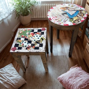 Alice in Wonderland Nesting Accent Table Set of 2