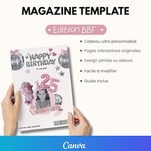 Magazine Personnalisé pour Meilleure Amie – Cadeau Bestie Original à Imprimer - Template Canva