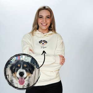 Custom Embroidered hoodie With Your Pet| Pet Embroidered Hoodie With Name | Personalized Gift With You Dog or Cat