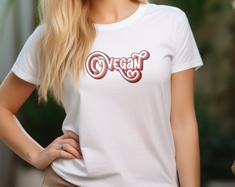 Loving Vegan Heart T-shirt | Be My Vegan | Compassionate Lifestyle Top | Trendy Tee | Organic Cotton Shirt