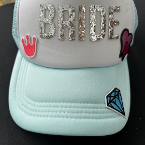 Light Blue “Bride” Patched Trucker Hat