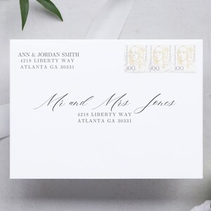 Envelope Addressing Template | Return Address | Envelope Address Printing | Wedding Diy | Recipient Addressing