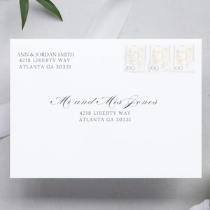 Envelope Addressing Template | Return Address | Envelope Address Printing | Wedding Diy | Recipient Addressing