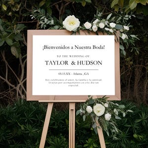 Welcome Wedding Sign Spanish, Customizable Digital Download, Personalized Wedding Decor, Bienvenidos Sign