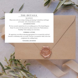 Details Card For Weddings Printable Enclosure Card  Details Wedding Card Instant Download Details Card Wedding Invite