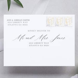 Envelope Addressing Template | Return Address | Envelope Address Printing | Wedding Diy | Recipient Addressing
