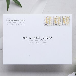 Envelope Addressing Template | Return Address | Envelope Address Printing | Wedding Diy | Recipient Addressing