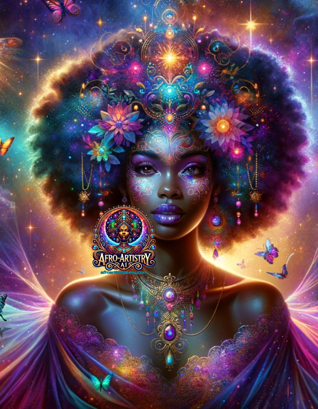 Cosmic African Queen 15 Cosmic Black Queen - Etsy