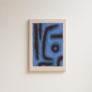 Paul Klee Druck | Moderne Abstrakte Lithographie | 20th Century Wanddekor | Blau Geometrische Kunst