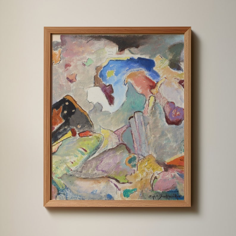 colorful, vintage, abstract art print. perfect for kitchen, dining room, bedroom, bathroom, dorm room, living art, office, gallery wall, or art studio. housewarming gift. eclectic, maximalist, affordable, art nouveau, art deco, art print.
