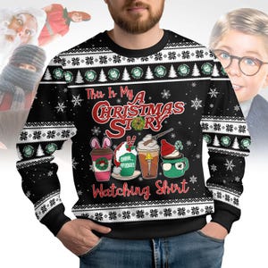 クリスマス・ストーリーのクリスマス・アグリー・セーター、90年代のクリスマス映画パーティーシャツ、オー・ファッジのスウェットシャツ、クリスマス・バケーションTシャツ、ホリデー・アグリー・スウェット