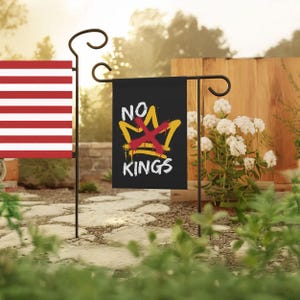 Anti Monarchy Graffiti Yard Flag, No Kings Graffiti Garden Flag, Rejecting Kings Since 1776 Holiday Flag, Pro Democracy House Flag