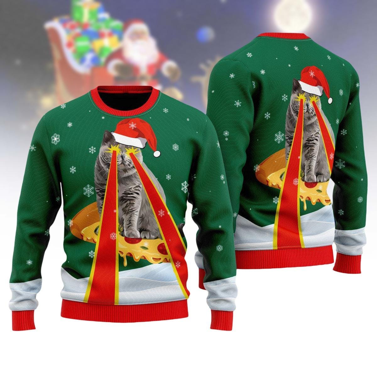 T-shirt Humoristique "Joyeux Noël Pizza" - Idée Cadeau Pull Laid, Fêtes, Famille - Design Fun Pour Fans De Pizza