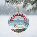 B r u tus O hio State Snow Ornament, Snow Game Day Scene, Erase The M, Vintage Sports Fan Decor, Christmas Tree Gift, Ceramic Ornament Gift product logo