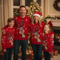 Reindeer Ugly Christmas Sweater, Family Matching Sweater, Xmas Holiday Gift product logo