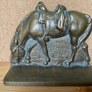 Set of 2 Unique Saddled Horse Bookends