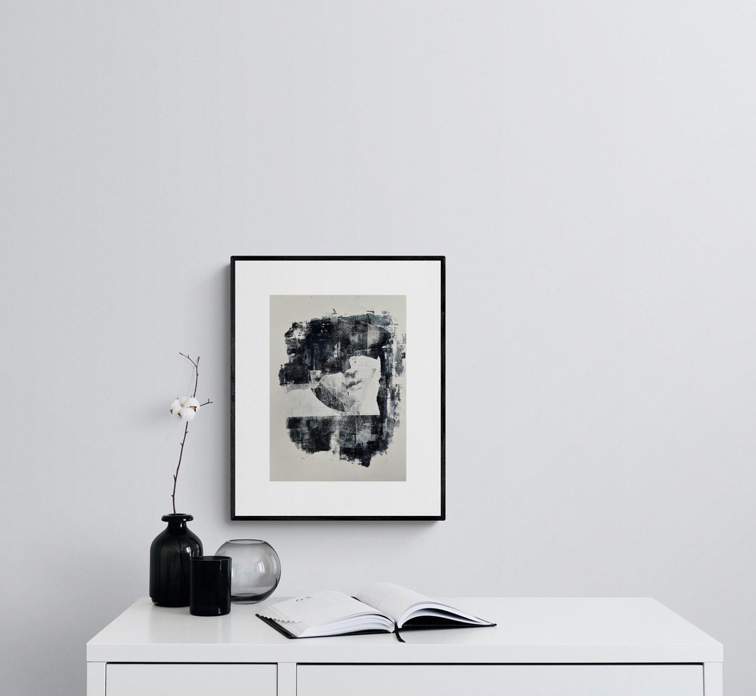 Original Black and White Mixed Media Artwork on Paper - Abstract Art - Etsy