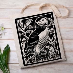 Macareux moine SVG pour linogravure, sculpture et sérigraphie