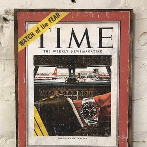 Time Life Magazine cover  1957 watch of the year Rolex GMT Vintage Ad art piece