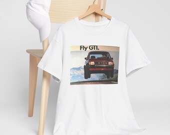 FLY GTI Anuncio vintage de Volkswagen GT1 de los anos 80 entusiasta del club de coches de moda estilo camiseta clasica Etsy Espana