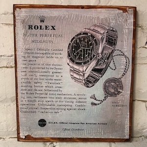 Rolex Milgauss 6541 Vintage Ad Art piece home decor free shipping watch collector