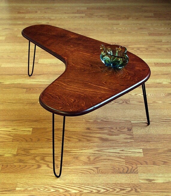 Mid century boomerang coffee table discount