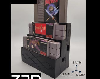 Final Fantasy Cartridge Display [NES/SNES Cartridge Stand, 3D Printed - Choose Your Color!]