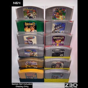 Modular N64 Game Cartridge Display: 3D Printed Clip & Stack Stand