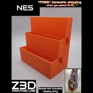 Modular NES Game Display [Clip & Stack Nintendo Cartridge Stand, 3D Printed - Choose Your Color!]