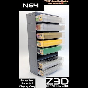 N64 Cart Stackers [Stack & Play: Nintendo 64 Cartridge Storage, 3D Printed - Choose Your Color!]
