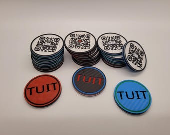 520 Round TUIT Tokens PRO: Personalized QR Code, Logo, or Text - 3D Printed