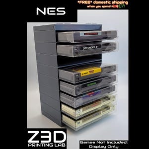 NES Cart Stackers [Stack & Play: Nintendo Cartridge Storage, 3D Printed - Choose Your Color!]