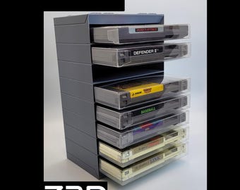 NES Cart Stackers [Stack & Play: Nintendo Cartridge Storage, 3D Printed - Choose Your Color!]