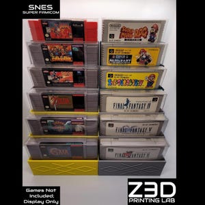 Modular SNES / Super Famicom Game Cartridge Display: Stackable 3D Printed Stand