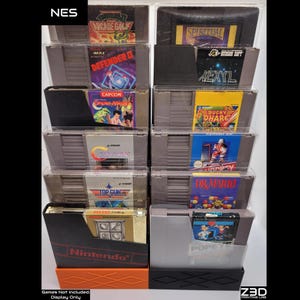 Modular NES Game Display [Clip & Stack Nintendo Cartridge Stand, 3D Printed - Choose Your Color!]