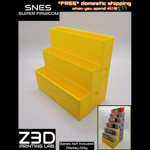 Modular SNES Game Display [Clip & Stack Super Nintendo Super Famicom Cartridge Stand, 3D Printed - Choose Your Color!