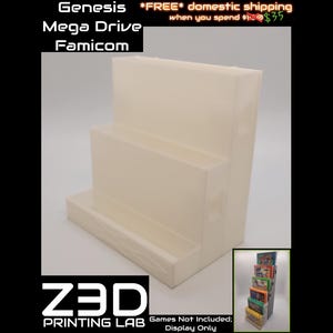 Modular SEGA Game Display [Clip & Stack Genesis/Mega Drive/Master System/ or Famicom Cartridge Stand, 3D Printed - Choose Your Color!