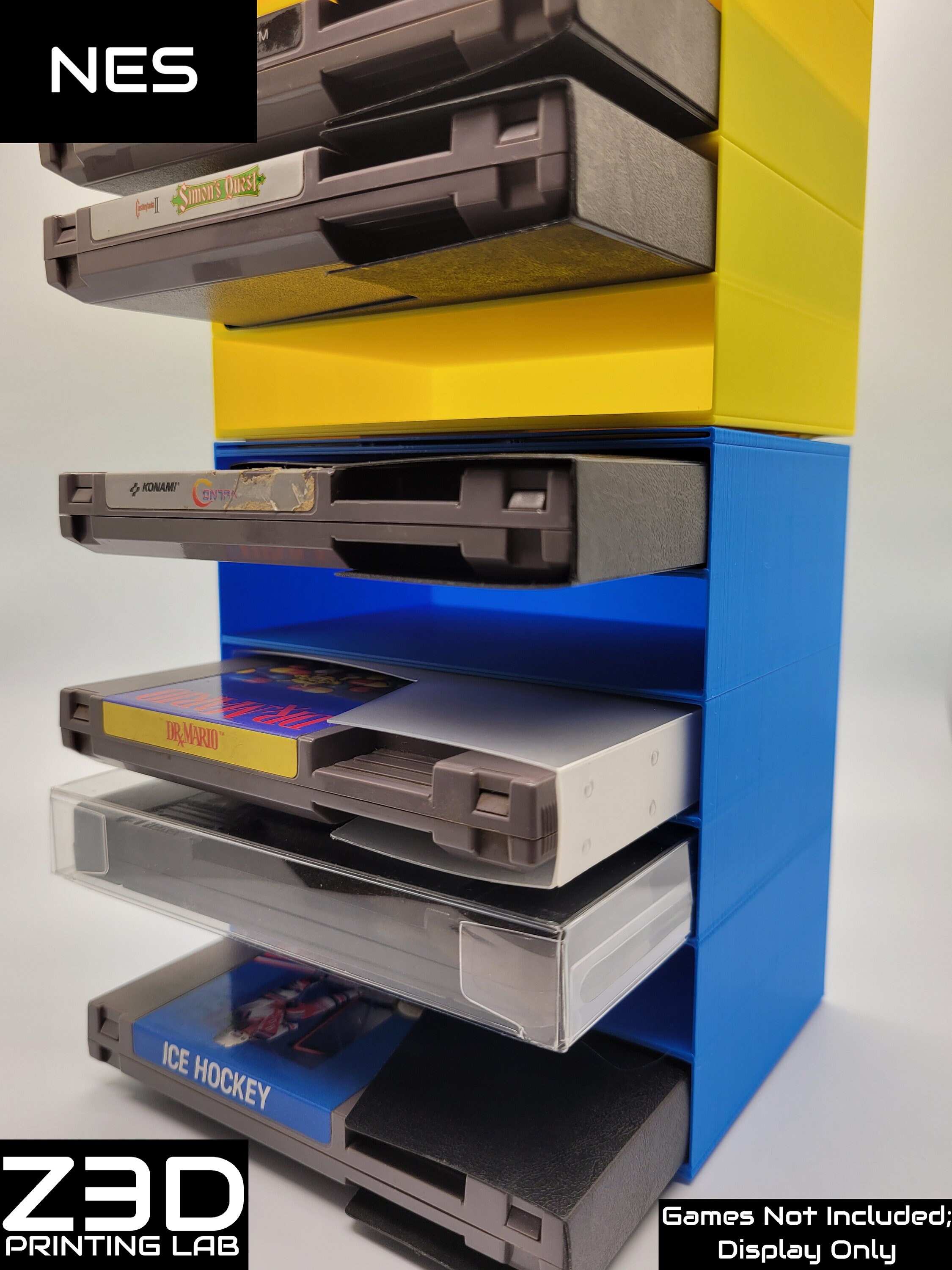NES Cart Stackers [stack & Play: Nintendo Cartridge Storage, 3D Printed ...