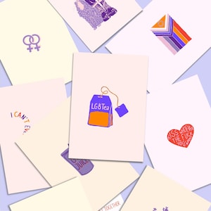 Pride Postcards Set | LGBTIQ Postkarte | Pride Grußkarten | Trans rights | LGBT art | lgbt valentines card | lesbischer Geburtstag