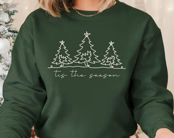 Tis The Season Sweater, Christmas Tree Shirt, Comfort Colors Christmas Shirt, Holiday Season Sweatshirt, Gifts For The Holidays, Xmas Gifts