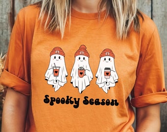 Spöksäsong, söt Halloween-spöke-tröja, spöke-tröja för kvinnor, Halloween-present-tröja, rolig spöke, kuslig säsong-tröja, kuslig Halloween