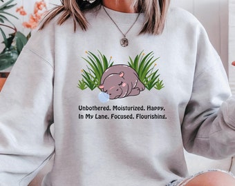 Moo Deng Sweatshirt, Moo Deng Fan Club, Cute Moo Deng Sweater, Baby Hippo Sweatshirt, Cute Baby Hippo, Animal Lover Gift, Trendy Sweatshirts