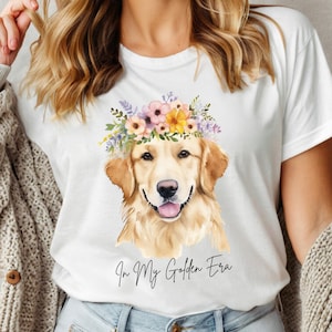 Golden Retriever Shirts For Girls - Cute Floral Gift Tees Golden Retriever Shirts For Girls - Cute Floral Gift Tees