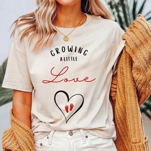 Growing A Little Love Maternity Shirt, Pregnancy Announcement, Pregnancy Reveal Shirt, Cute Maternity Shirt, Valentines Pregnancy Shirt