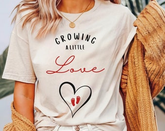 Growing A Little Love Maternity Shirt, Pregnancy Announcement, Pregnancy Reveal Shirt, Cute Maternity Shirt, Valentines Pregnancy Shirt