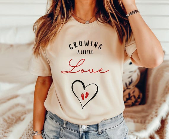Maglietta premaman Growing A Little Love, Annuncio di gravidanza