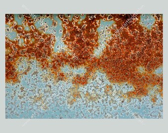 Rust Photo Download, Digital Mottled Copper Patina Metal Surface Industrial Background Stock