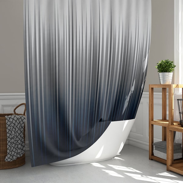 Grey Shower Curtain Etsy
