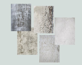 5 Industrial Plaster Cement Texture Images, JPG Files, Instant Download, Grunge Neutral Distressed Stock Photo Overlays